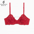 Chine en gros sexy et mignon personnalisé usine v cou underwire 1/2 tasse demi légèrement doublé fantaisie dentelle soutien-gorge